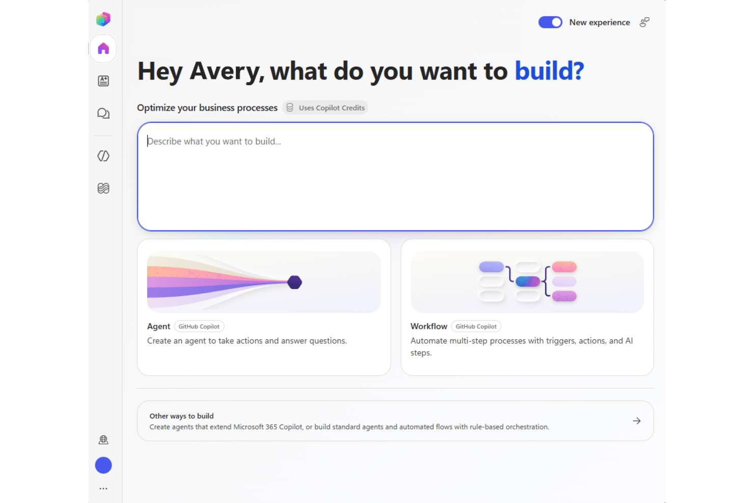 Microsoft Copilot Studio builds and deploys AI agents across business workflows.