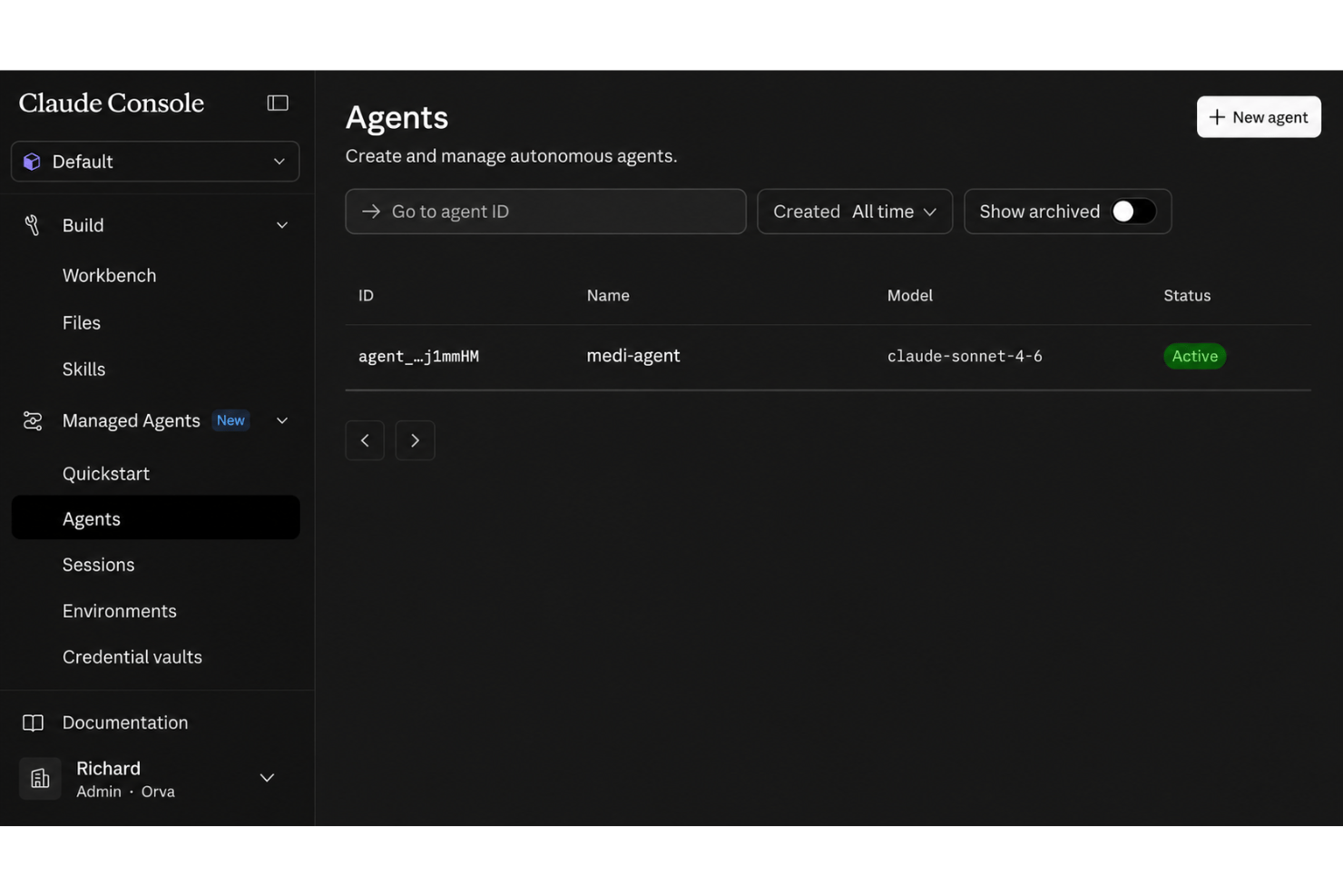 Claude Managed Agents interface designed for clear and easy navigation.