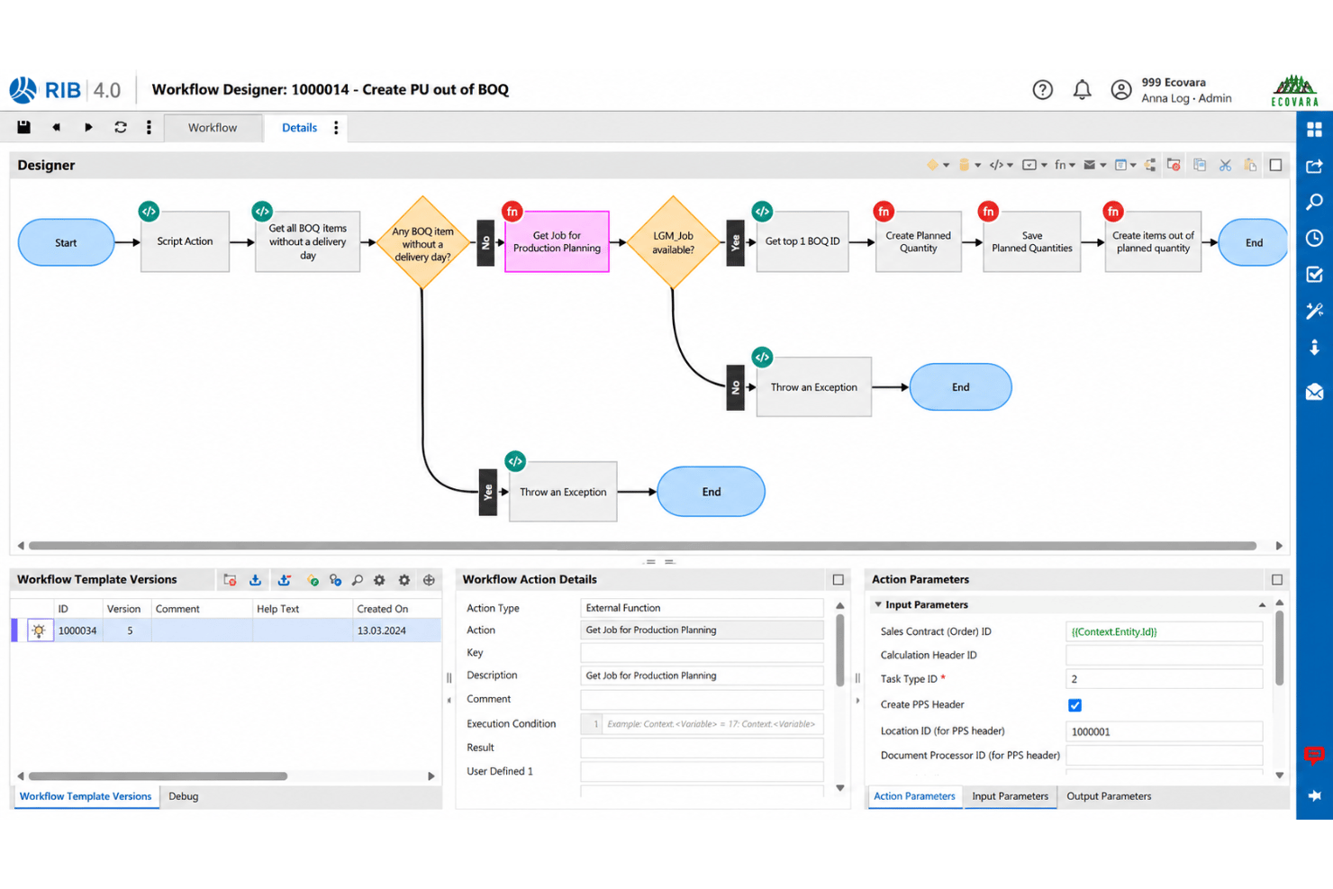 RIB Software interface with construction estimating, scheduling, cost control, and project management tools.