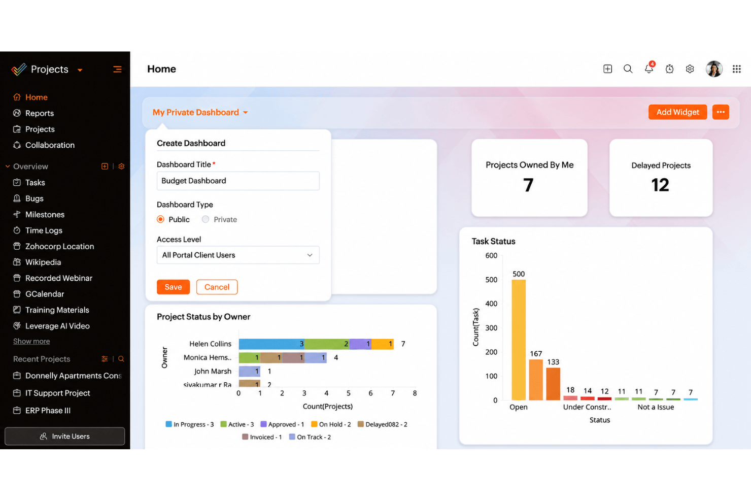 screenshot - Zoho Projects Review 2026: Pros, Cons, Features, and Pricing