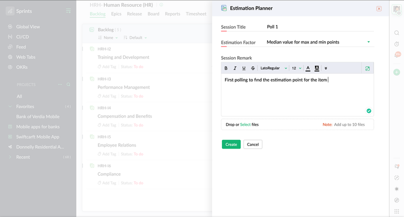 Collaborative Estimation with Zoho Sprints' Estimation Planner Extension