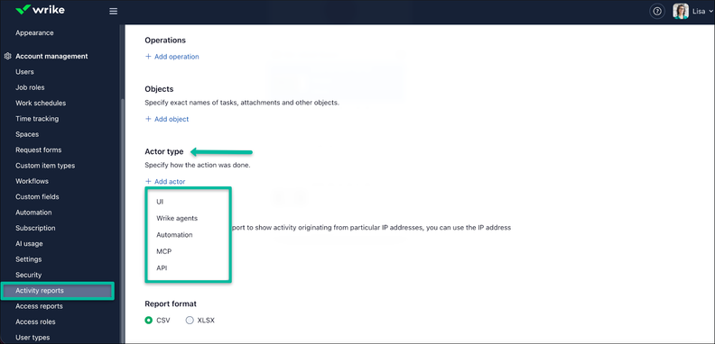 Wrike Activity Reports Add Actor Type Details