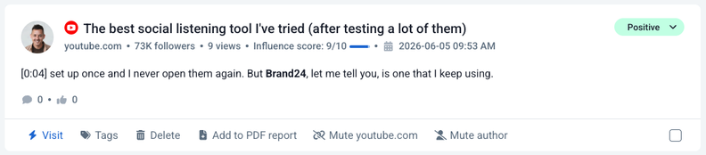 Brand24 Adds Spoken Mention Detection for YouTube Videos