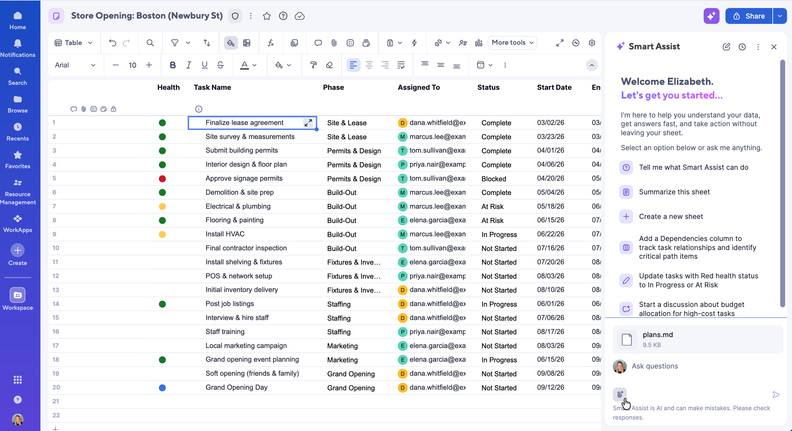 Smartsheet Smart Assist Adds File Uploads