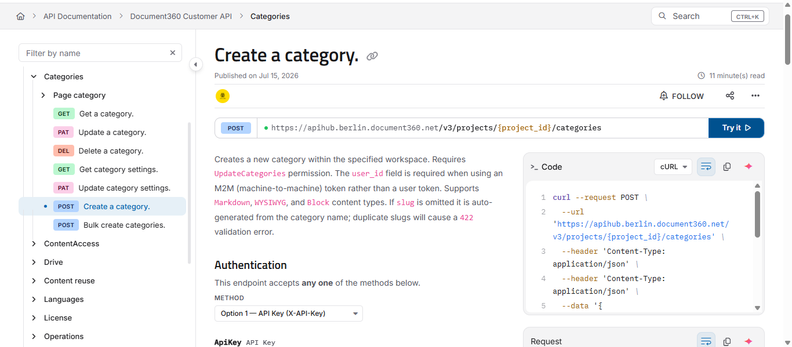 Document360 Revamps Its API Reference Experience