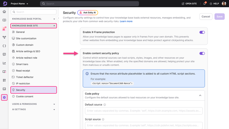Document360 Enhances Security for Widgets and Portals