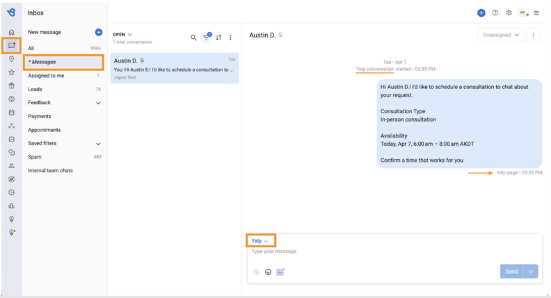 Birdeye Adds Yelp Messaging to Inbox