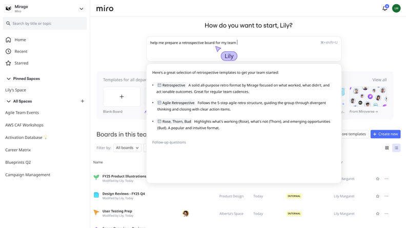 Miro Adds AI Prototyping, Search, and Workflow Updates