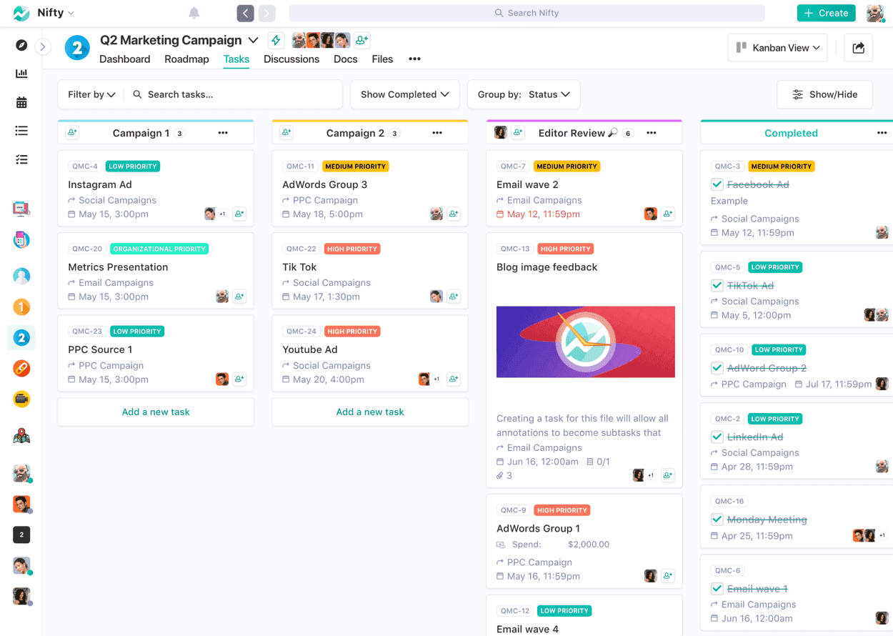 screenshot - Nifty Project Management Software Review for 2025