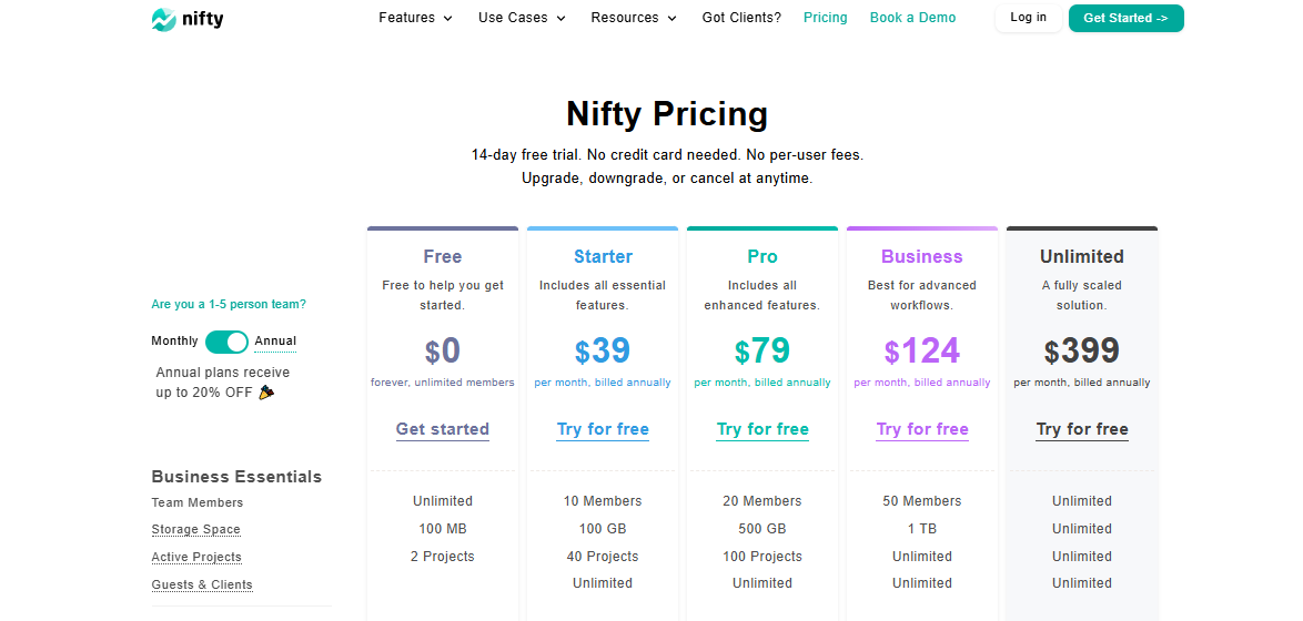 screenshot - Nifty Project Management Software Review for 2025