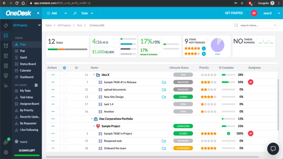 screenshot - OneDesk Professional Services Automation Software Review for 2025