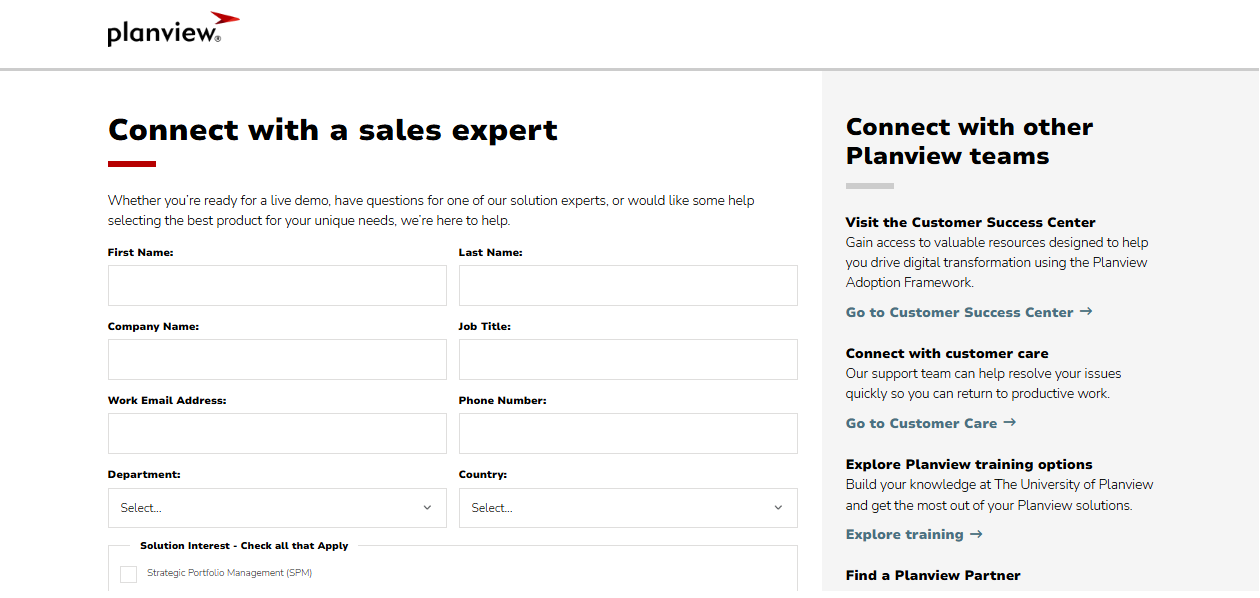 screenshot - Planview Project Portfolio Management Review for 2025