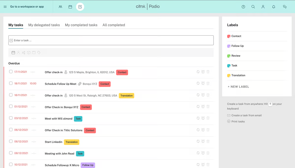 screenshot - Podio Project Management Software Review for 2025