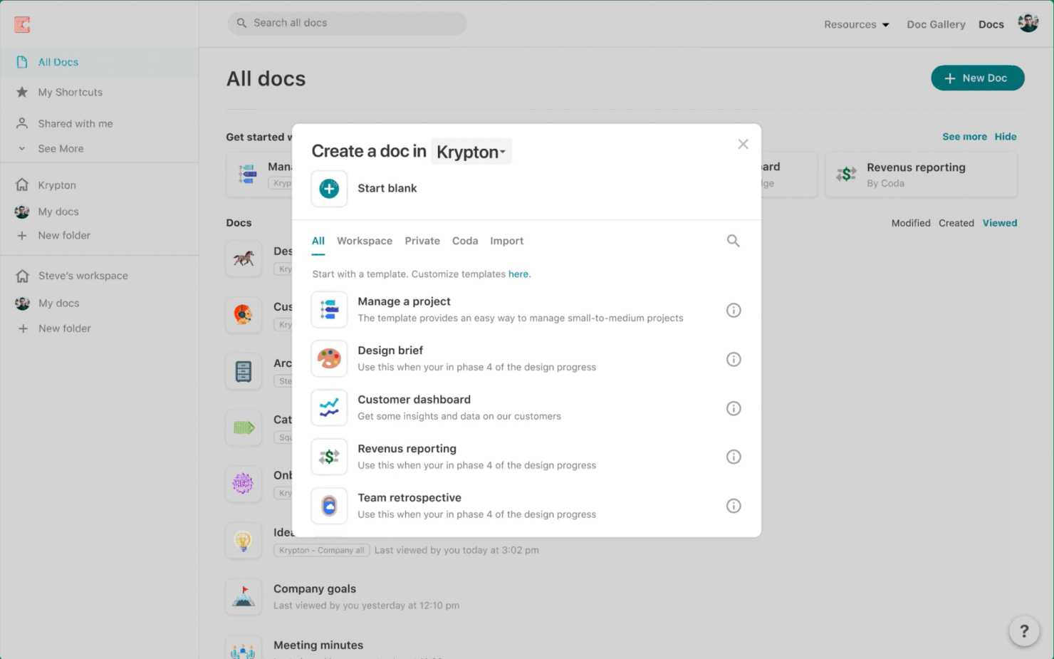 screenshot - Coda Collaboration Tools Review for 2025