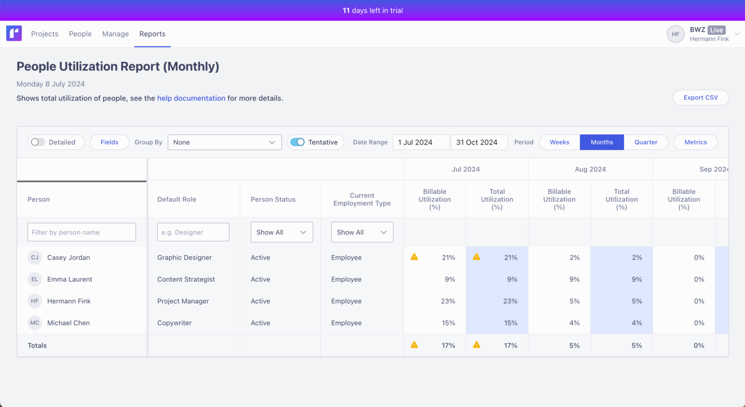 screenshot - Runn Project Management Software In-Depth Review 2025