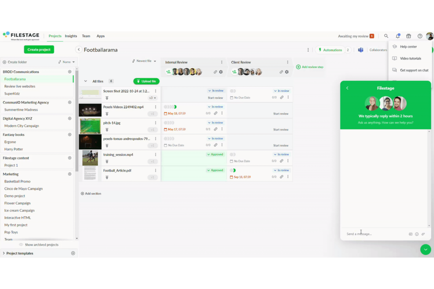 screenshot - Filestage Review: Pros, Cons, Features &amp; Pricing