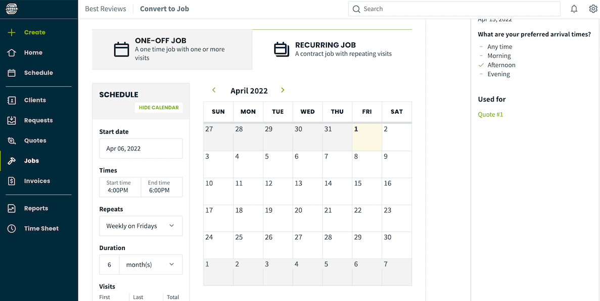 screenshot - Jobber Review: Pros, Cons, Features and Pricing