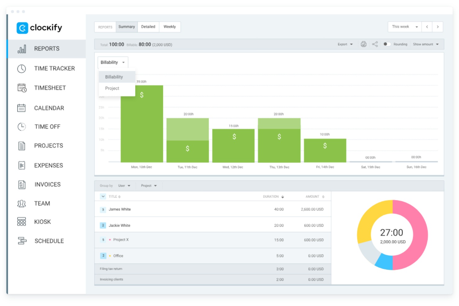screenshot - Clockify Review: Pros, Cons, Features and Pricing