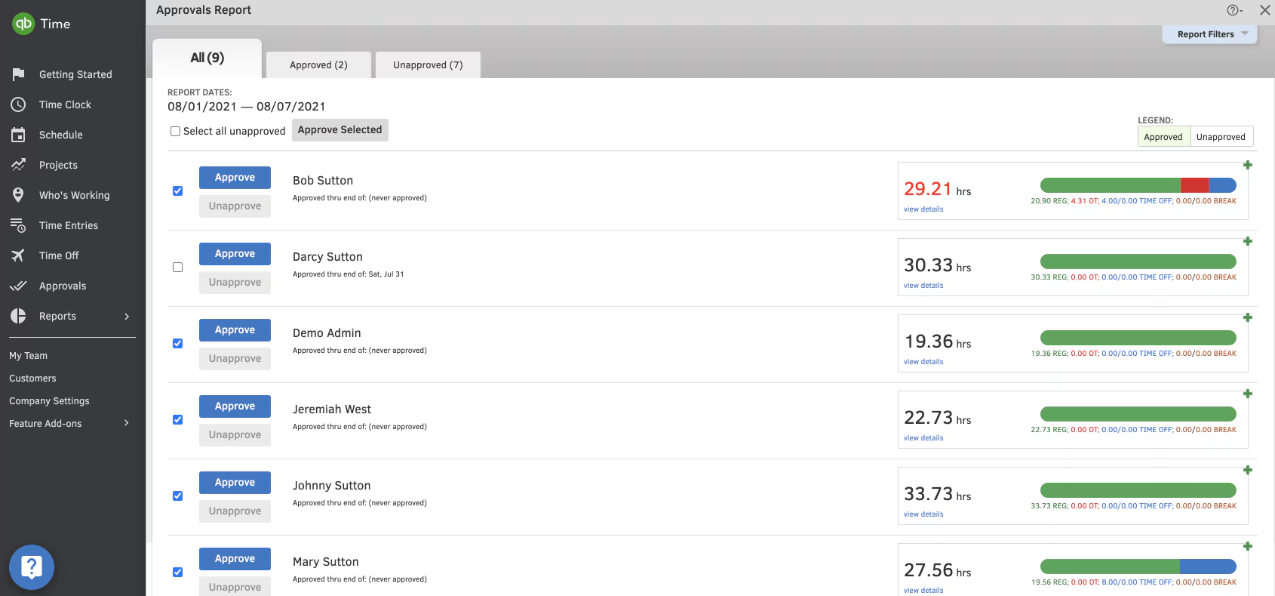 screenshot - QuickBooks Time Review: Pros, Cons, Features and Pricing QuickBooks