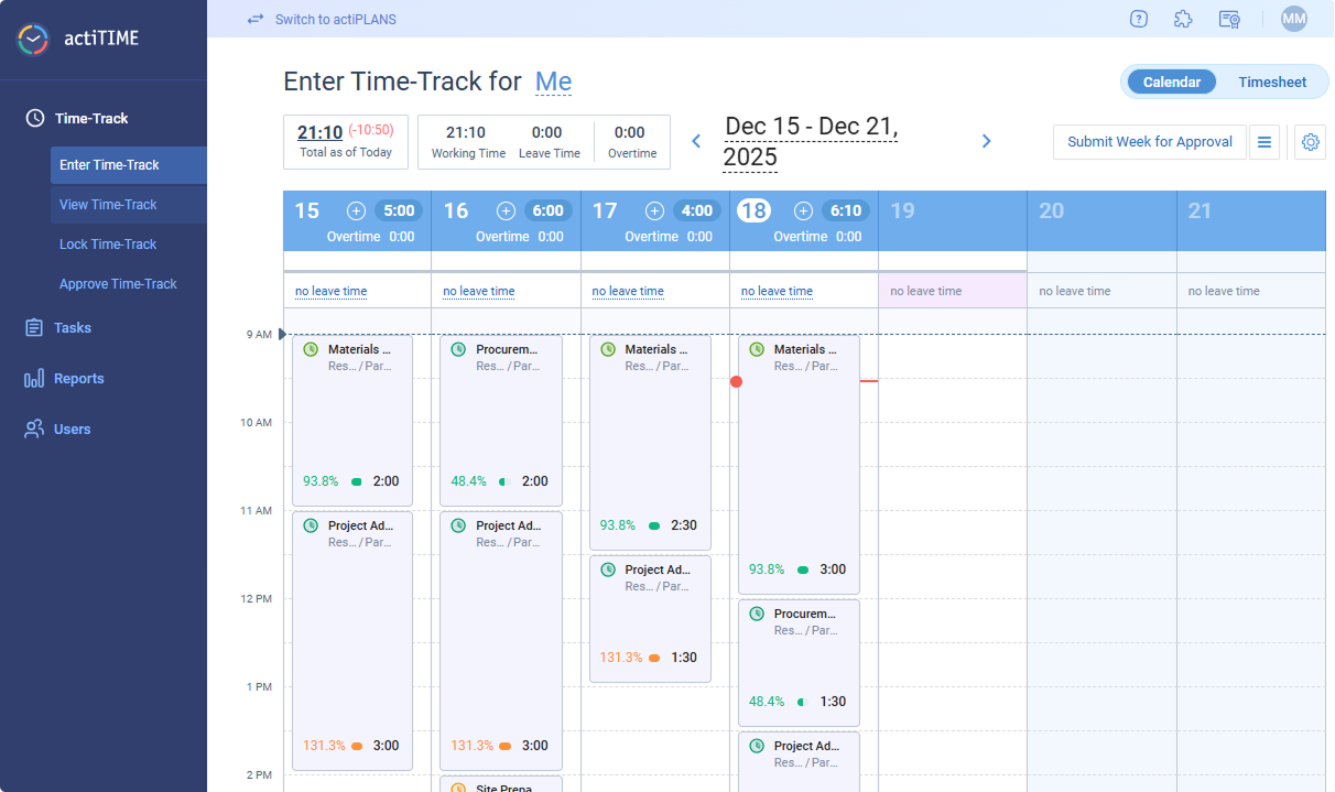 screenshot - actiTIME Review: Pros, Cons, Features, and Pricing Explained