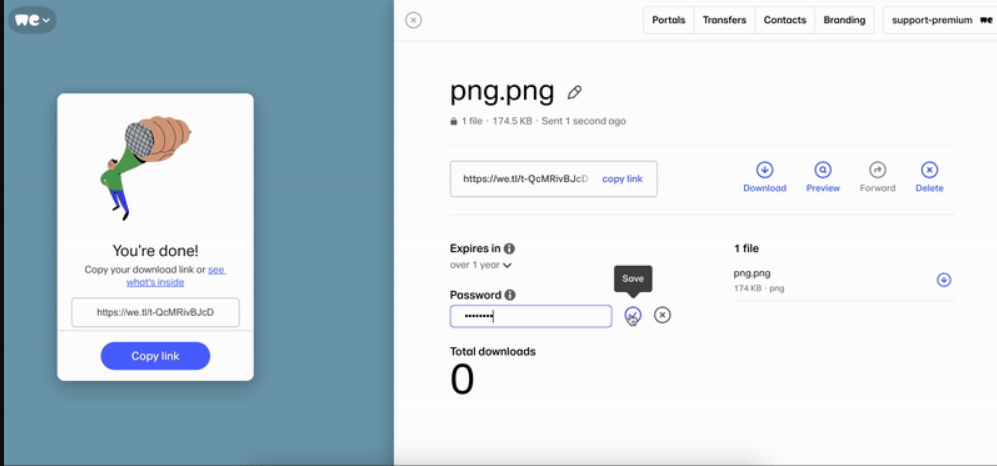 screenshot - WeTransfer Test: Hauptfunktionen, Vorteile, Nachteile und Preise 2026