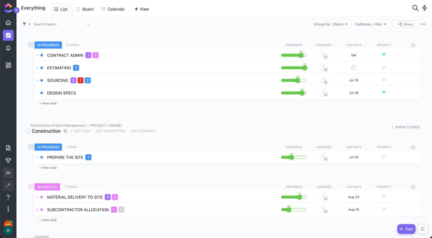 ClickUp screenshot - 10 Mejores Alternativas a Microsoft Project para Gestores de Proyectos en 2026