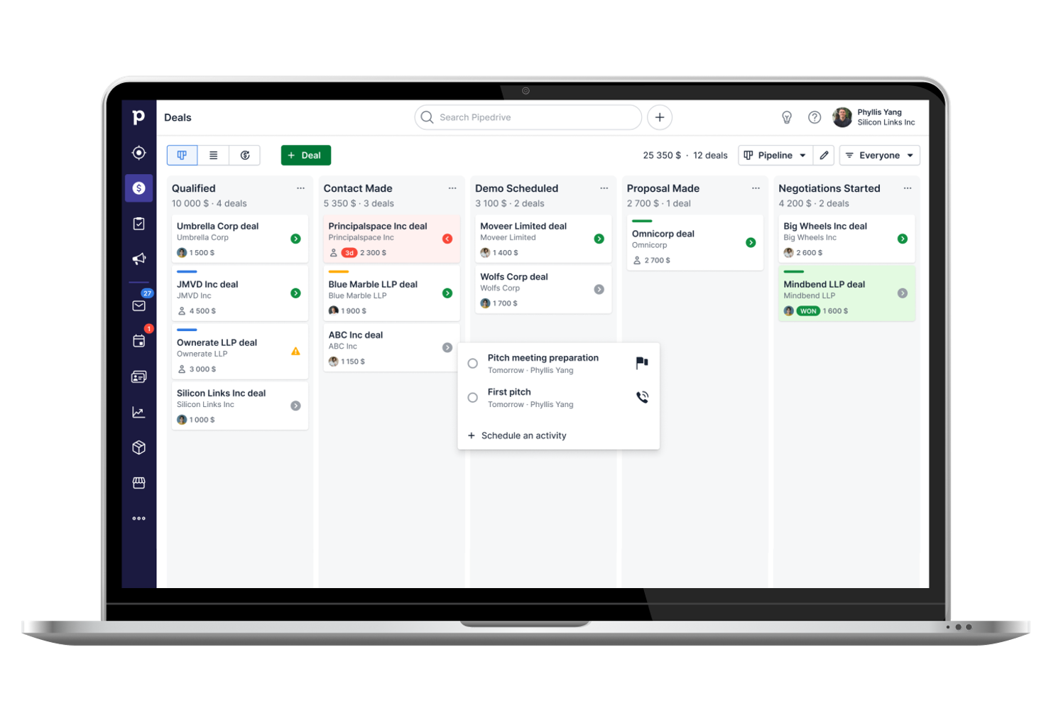 Pipedrive screenshot - 17 beste Bitrix24-Alternativen für 2026