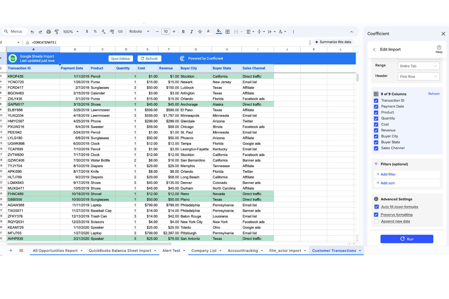 Coefficient screenshot - J’ai testé 10 outils de reporting : mes favoris pour 2026