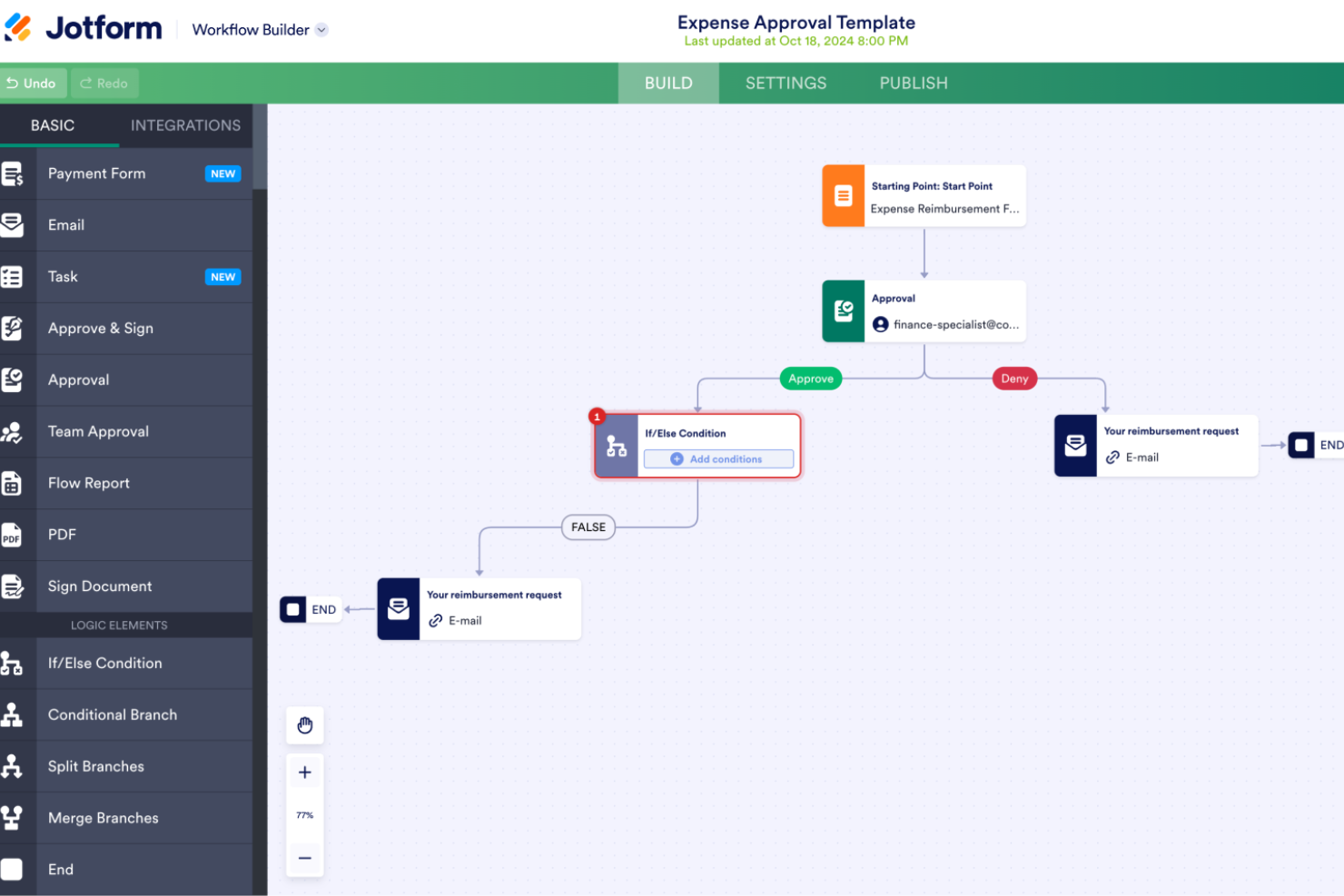 Jotform Workflows screenshot - 34 Beste Genehmigungs-Workflow-Software-Lösungen im Jahr 2026