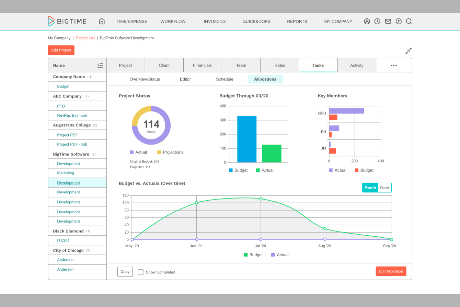 BigTime screenshot - Les 10 meilleurs logiciels de gestion de projet pour les services professionnels sélectionnés pour 2026