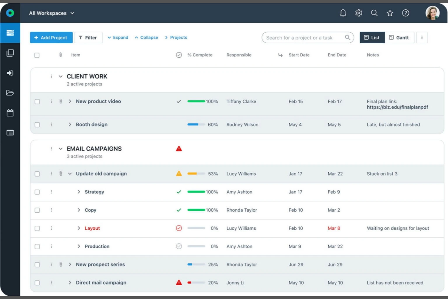 Workzone screenshot - 17 Beste Projektmanagement-Software für professionelle Dienstleistungen – Ausgewählt für 2026
