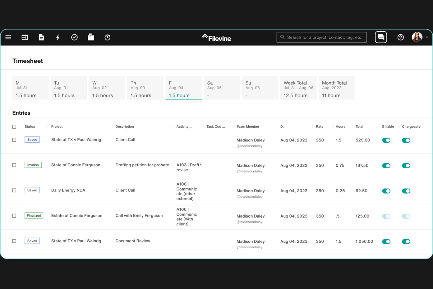 Filevine screenshot - 14 Meilleurs Logiciels de Gestion de Documents Clients pour 2026
