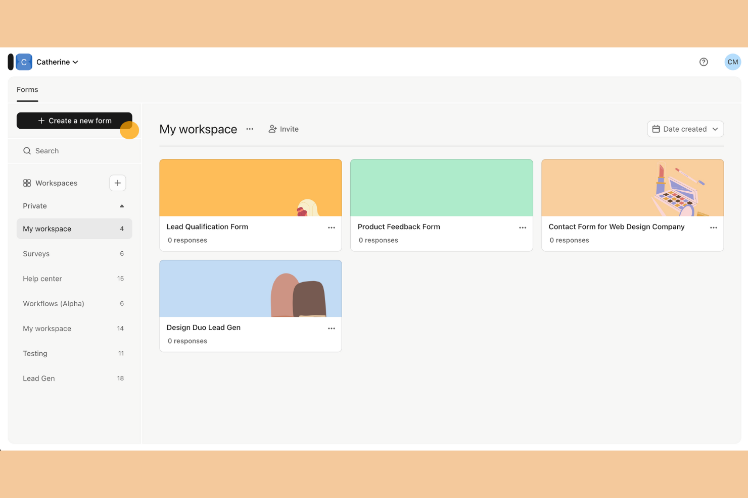 Typeform screenshot - 12 besten Formstack-Alternativen im Jahr 2026