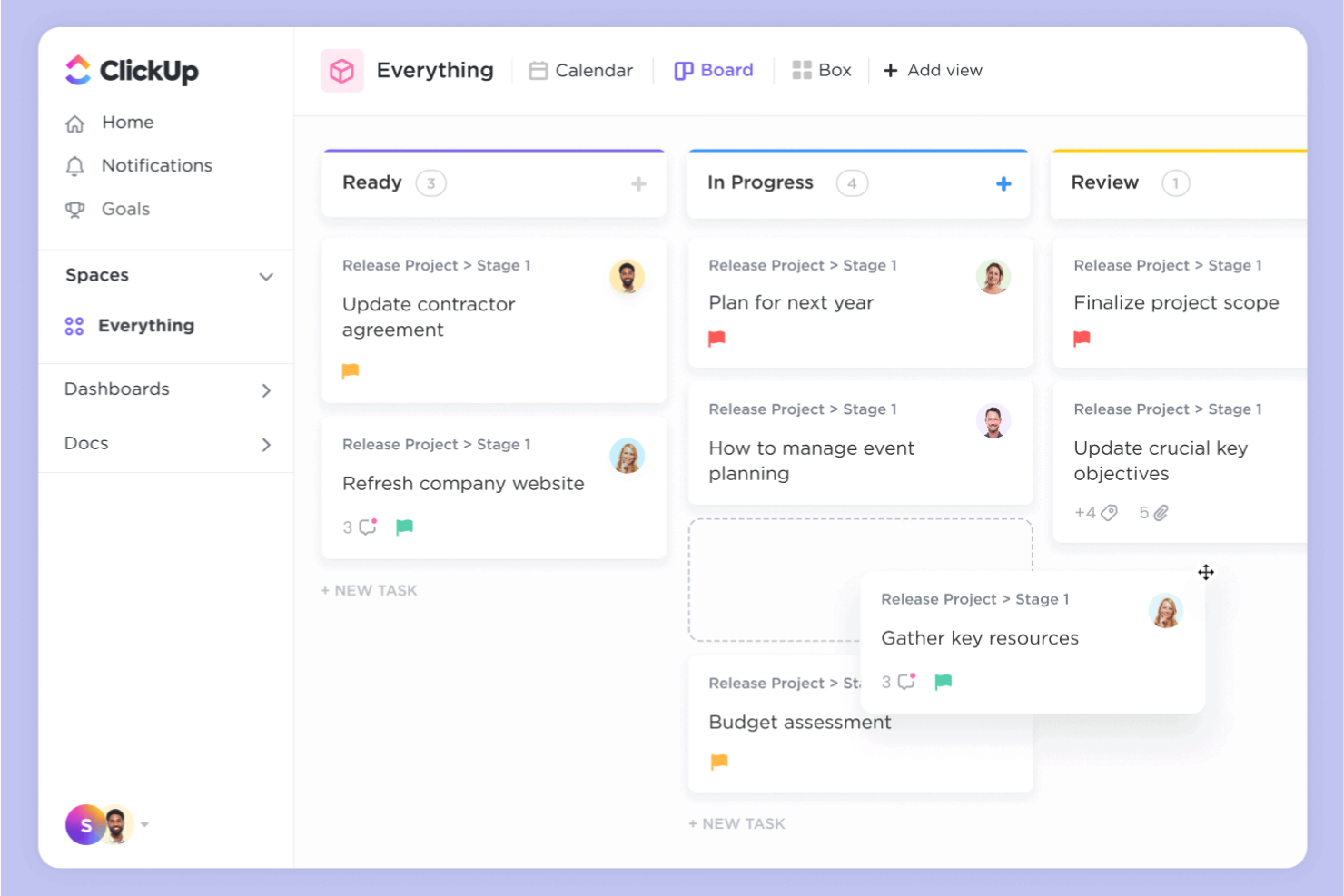ClickUp screenshot - 10 logiciels de flux de travail dans le cloud pour 2026