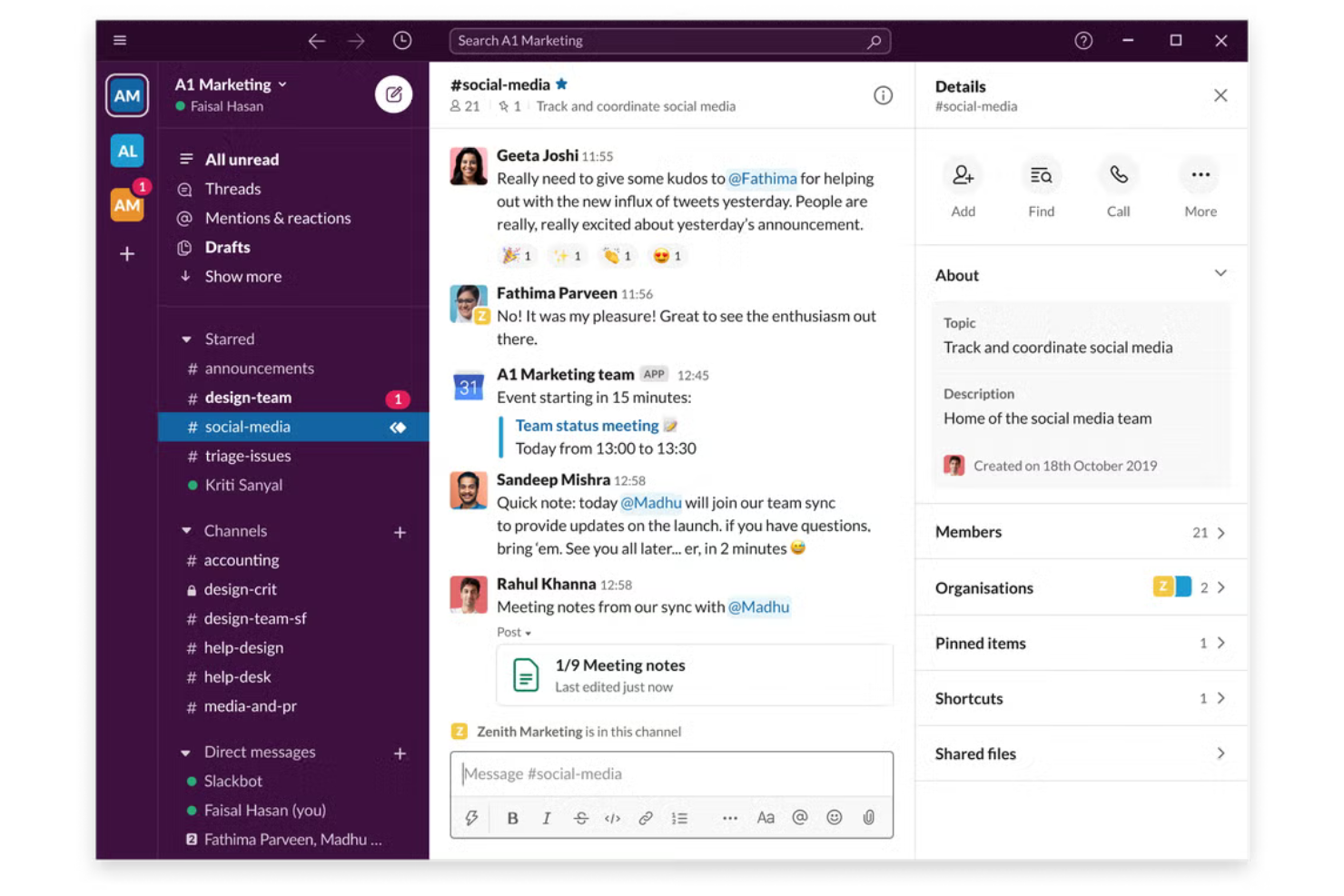 Slack screenshot - 10 beste Cloud-Produktivitätssoftware für 2026 ausgewählt