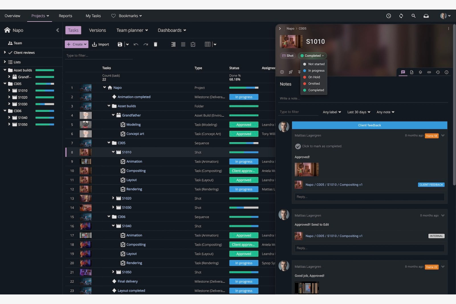 Ftrack screenshot - 20 Mejores Alternativas a Frame.io para 2026