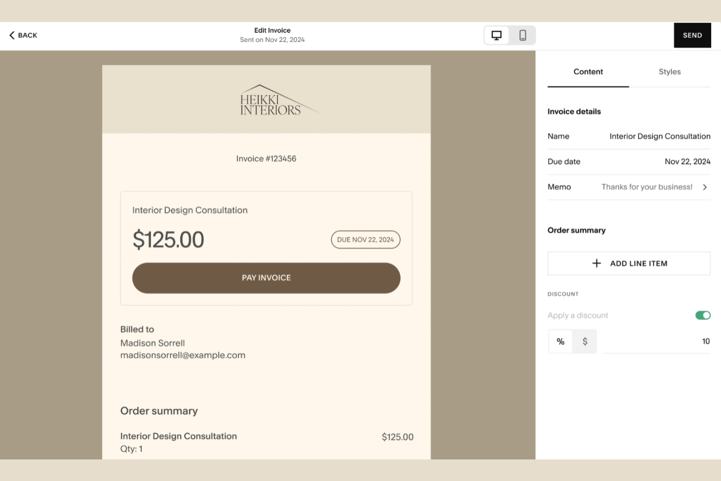 Squarespace screenshot - 14 meilleures alternatives à QuickBooks pour 2026