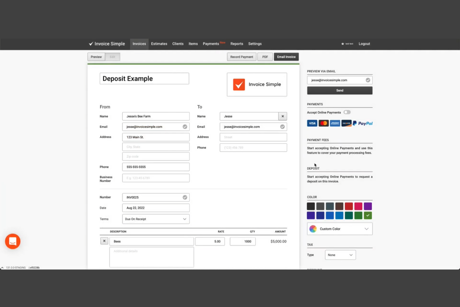Invoice Simple screenshot - 10 mejores alternativas a QuickBooks para 2026