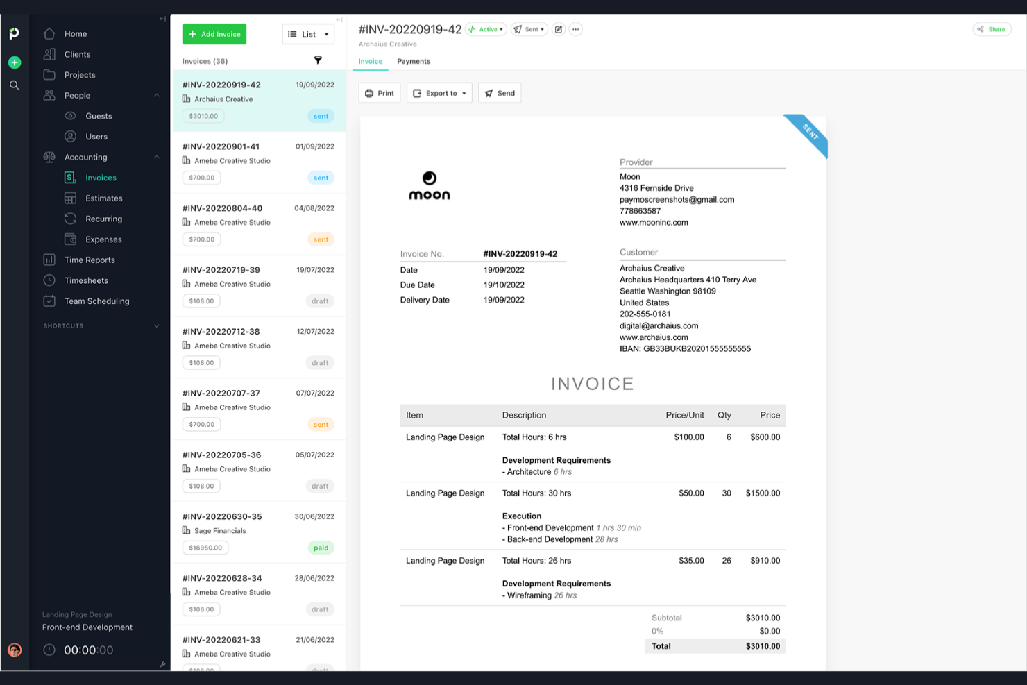 Paymo screenshot - 10 mejores alternativas a QuickBooks para 2026