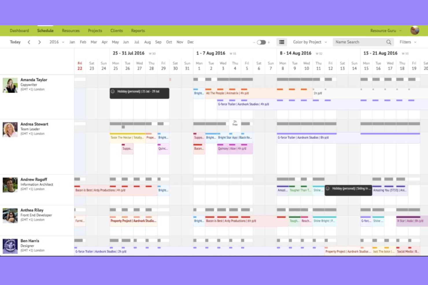 Resource Guru screenshot - 12 Mejores Software para Agencias de Marketing en 2026