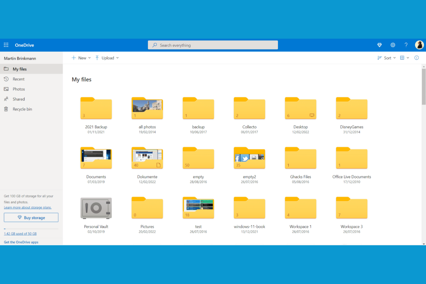 Microsoft OneDrive screenshot - 13 beste Dropbox-Alternativen im Test 2026