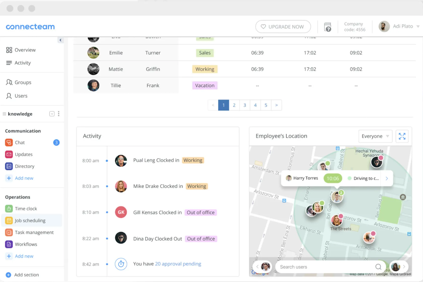 Connecteam screenshot - 10 beste Zeiterfassungssoftwares für kleine Unternehmen im Test 2026