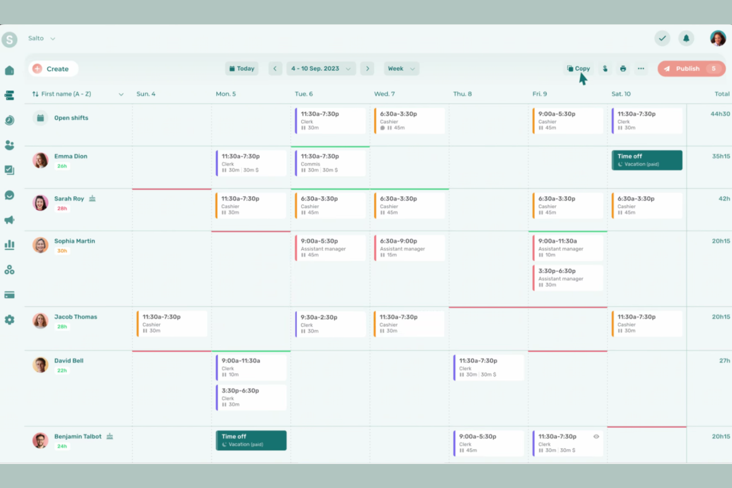 Agendrix screenshot - 17 meilleurs logiciels de calendrier pour employés analysés en 2026