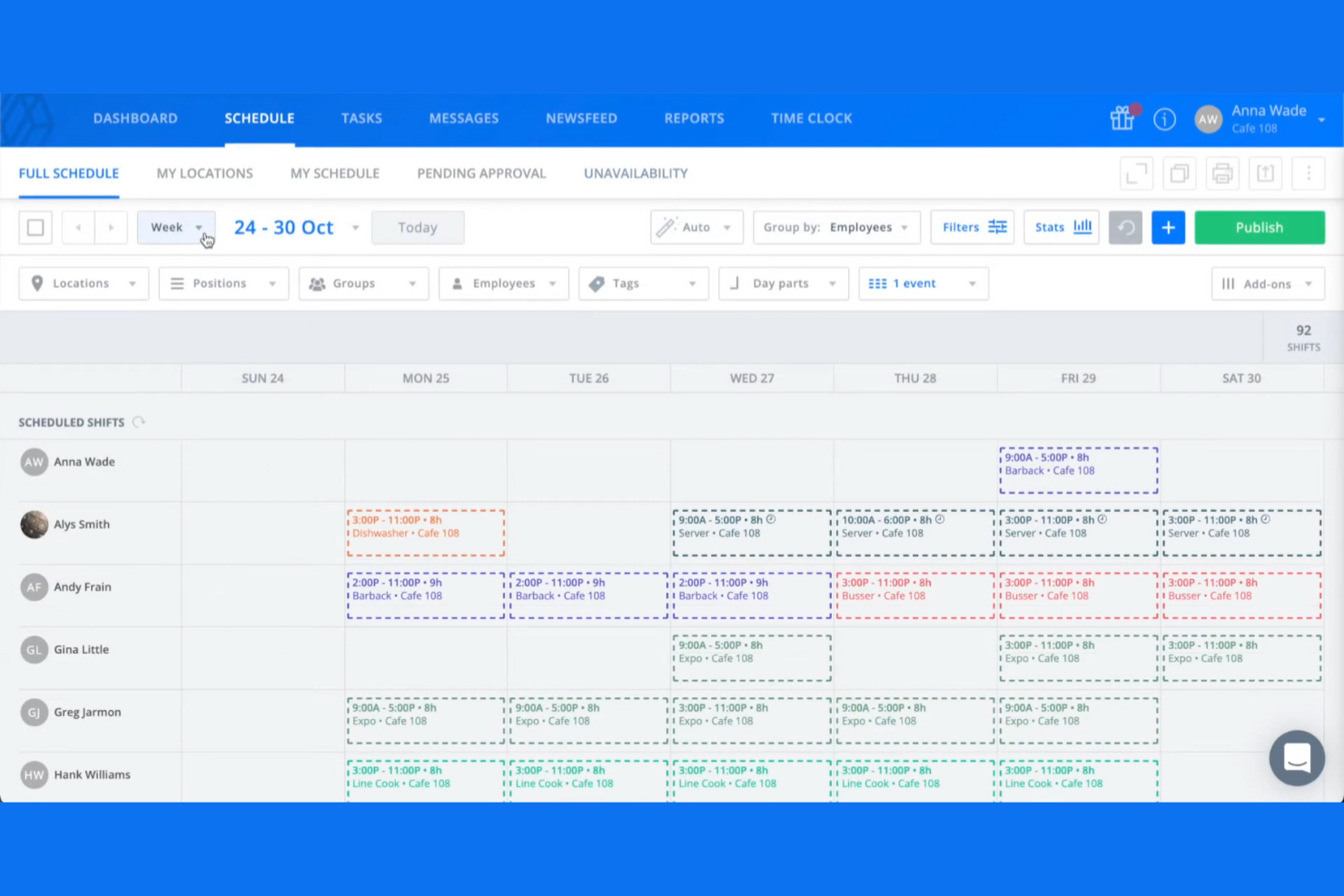 Sling screenshot - 17 beste Mitarbeiterkalender-Software im Test 2026