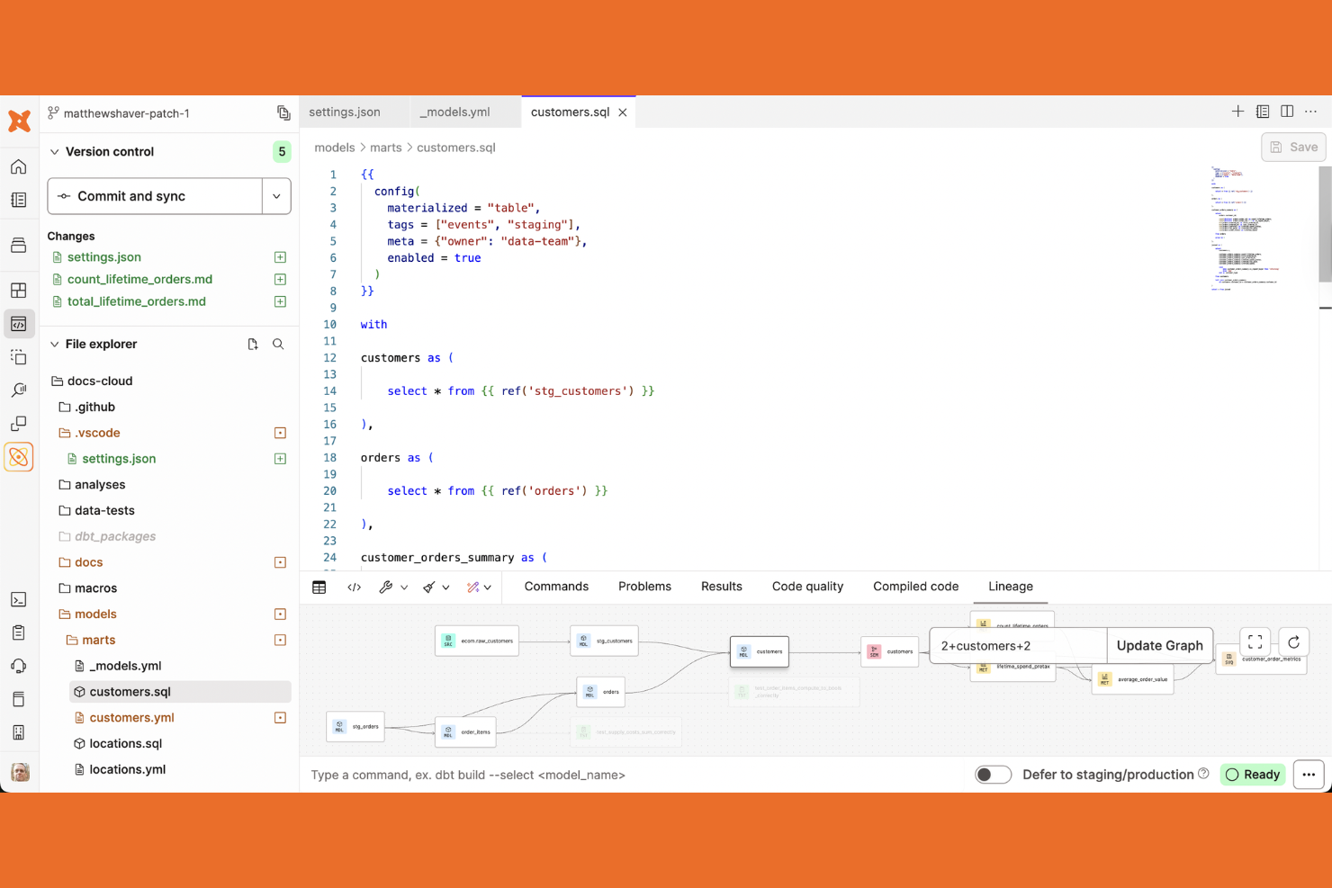 dbt screenshot - 25 Meilleurs Outils d’Orchestration IA Évalués en 2026