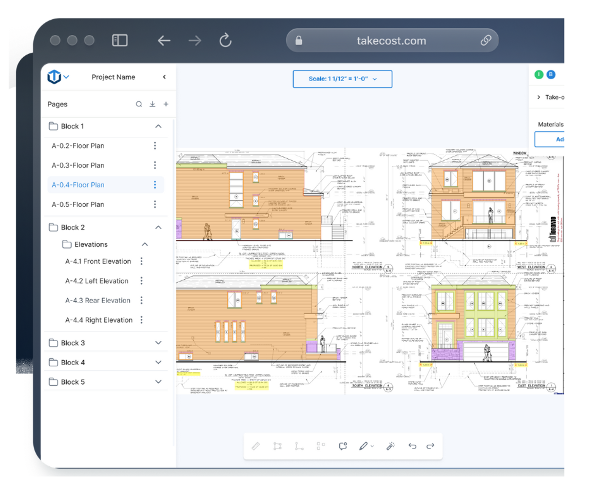 TakeCost screenshot - 15 Meilleurs Logiciels d’Estimation de Construction IA Passés en Revue en 2026