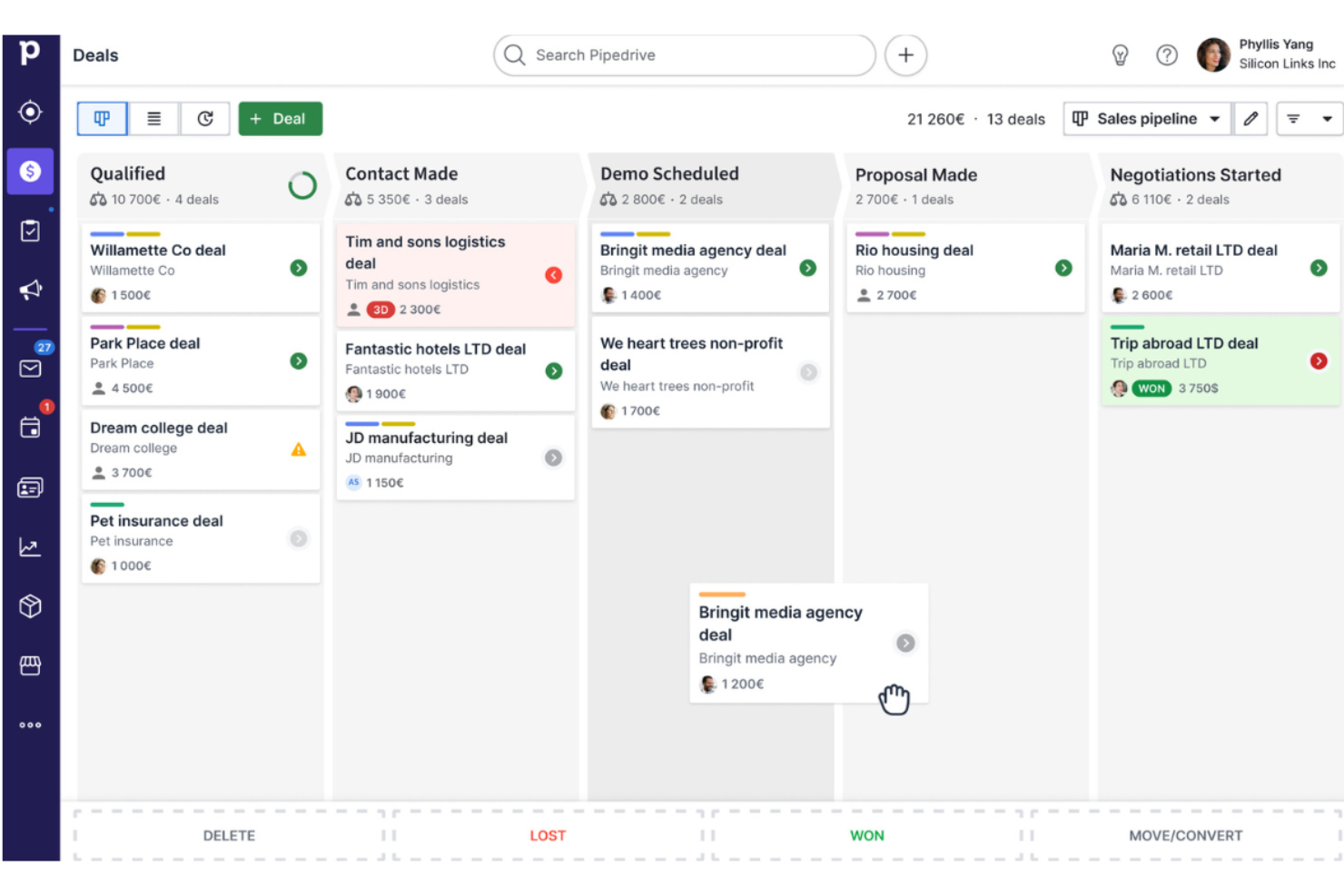Pipedrive screenshot - 15 meilleurs outils BPM IA examinés en 2026