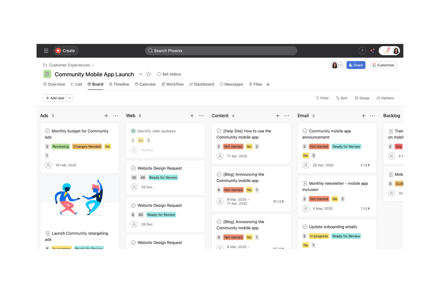Asana screenshot - 14 meilleurs outils de gestion de projet Agile avec IA testés en 2026
