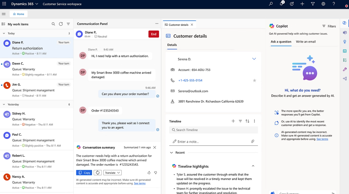 Microsoft Dynamics 365 screenshot - 10 Meilleurs Logiciels de Planification des Ressources d’Entreprise (ERP) avec IA Passés en Revue en 2026