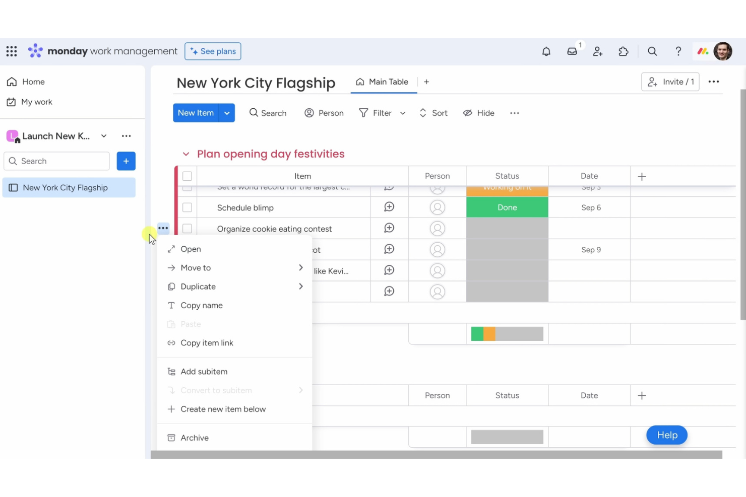 monday.com screenshot - 13 Logiciels de Gestion de Projet IA les Plus Simples Passés en Revue en 2026